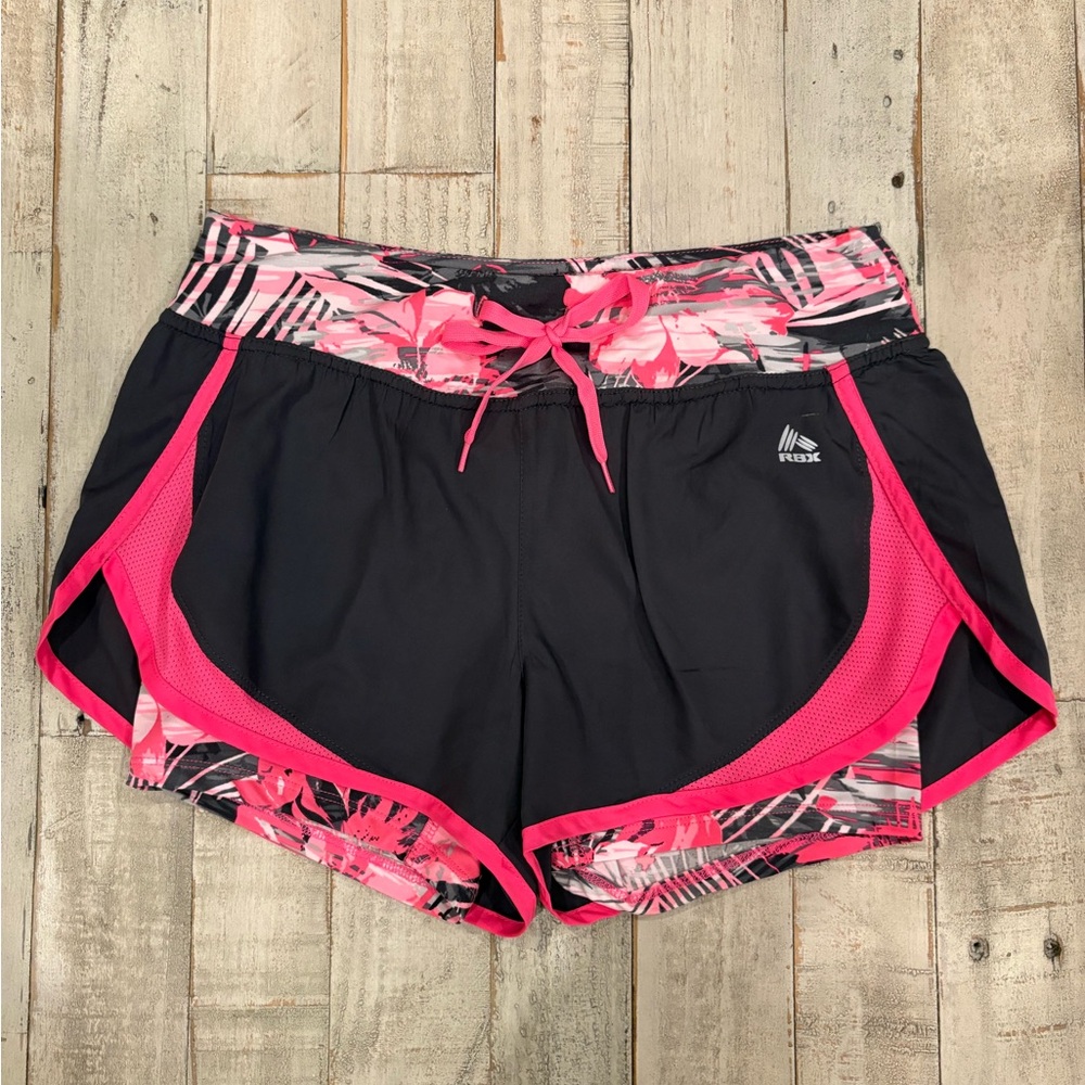 RBX PERFORMANCE-Small Gray & Pink Athletic Running Shorts